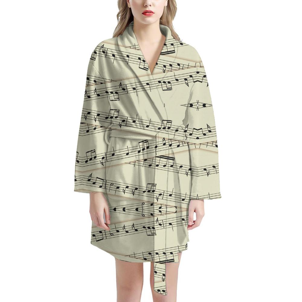 Musical Notes Women Bathrobe