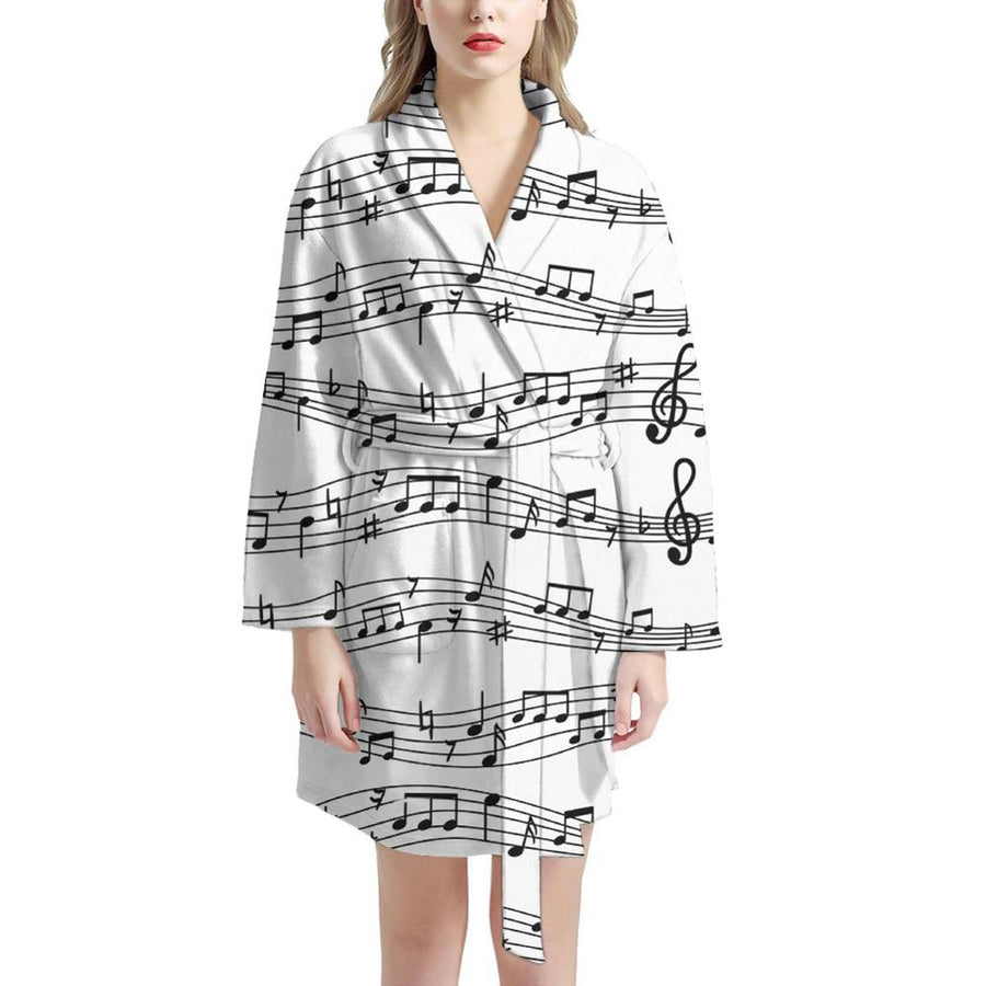 Musical Notes Women Bathrobe