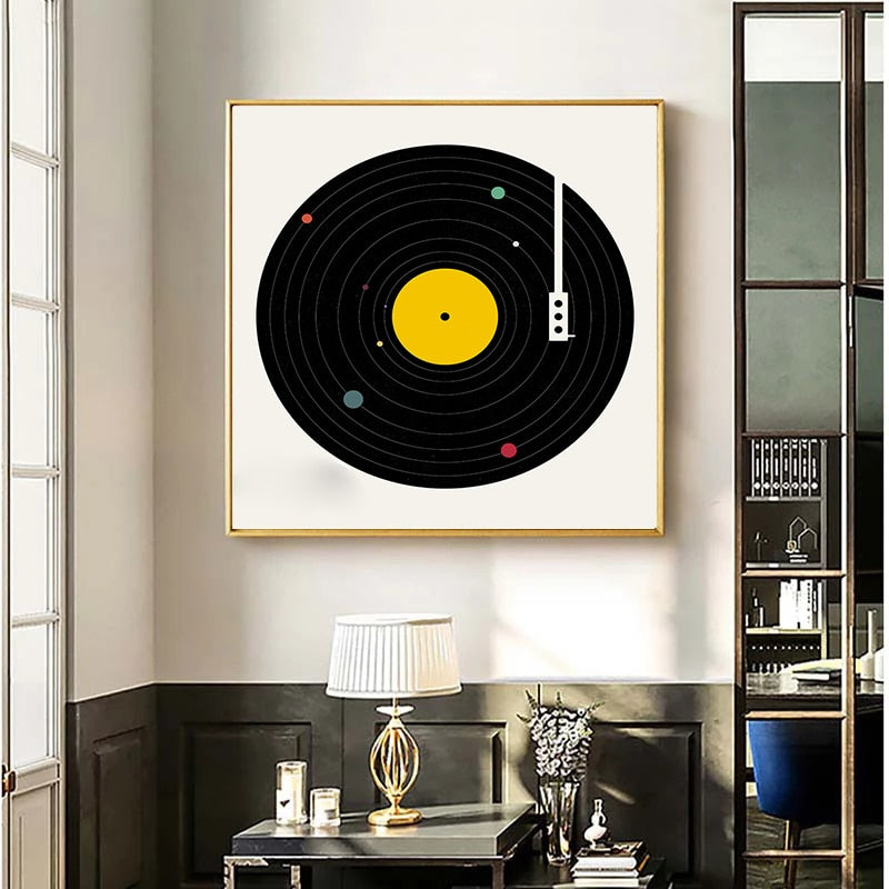 Nordic Vinyl Record Canvas Wall Art