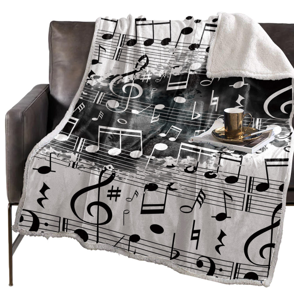 Music Notes B&W Blanket