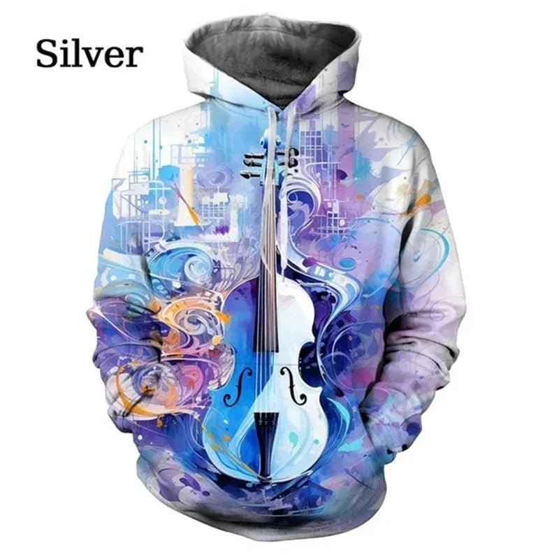 Graffiti Violin 3D Graphic Hoodie