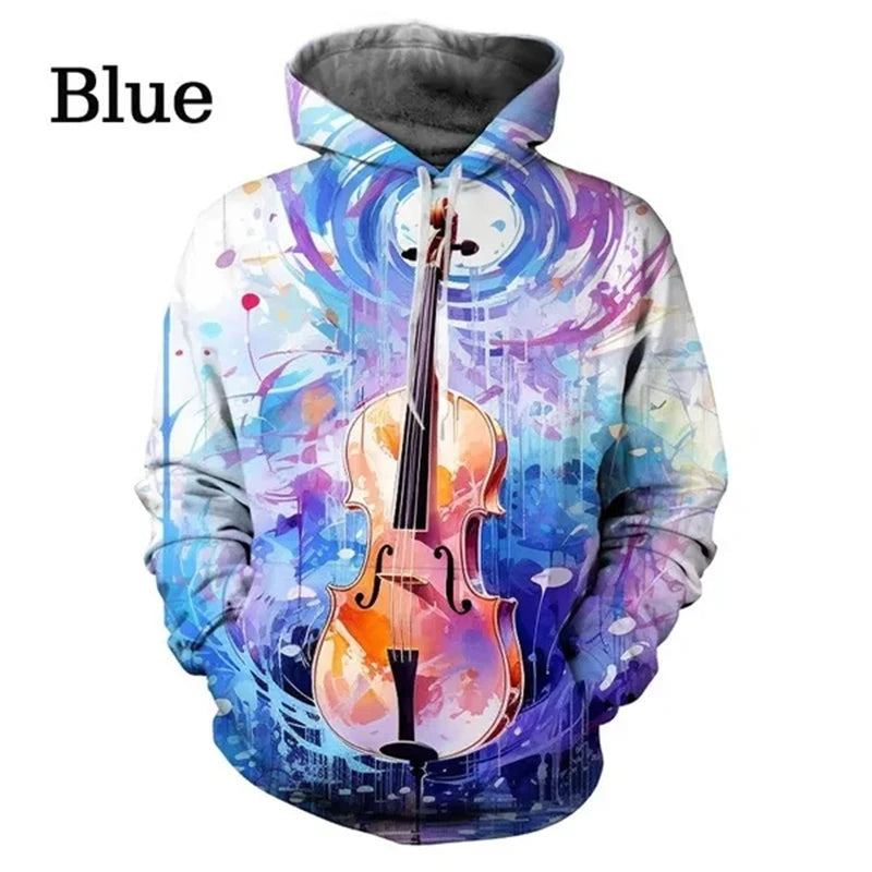 Graffiti Violin 3D Graphic Hoodie
