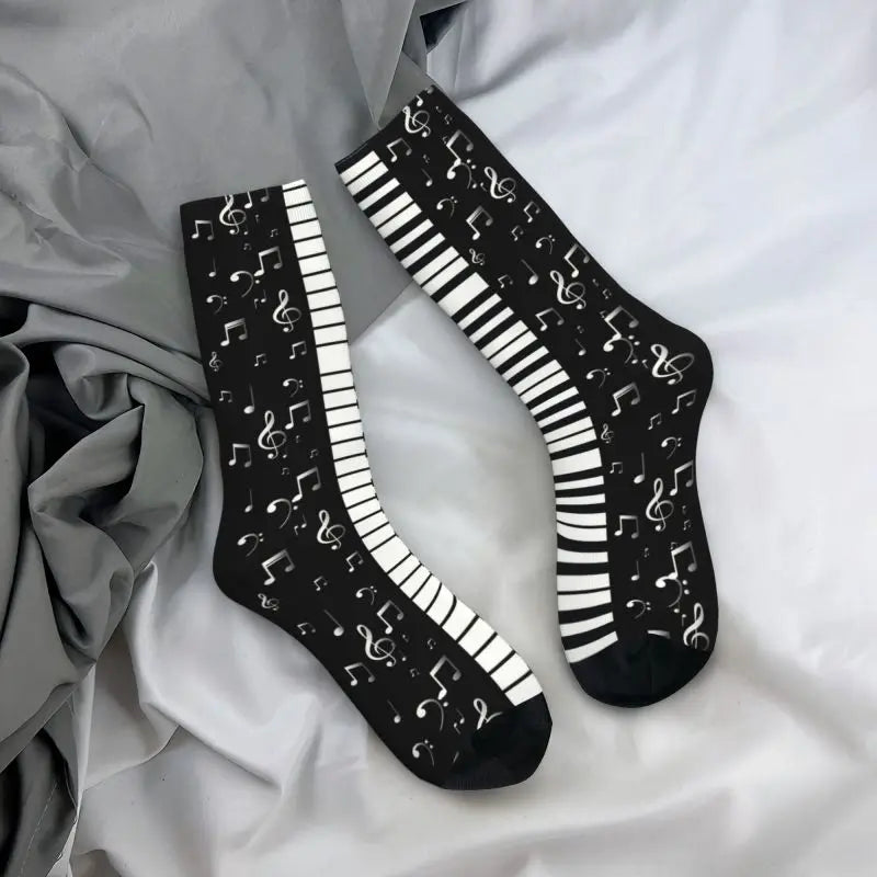 Piano Print Music Style Socks