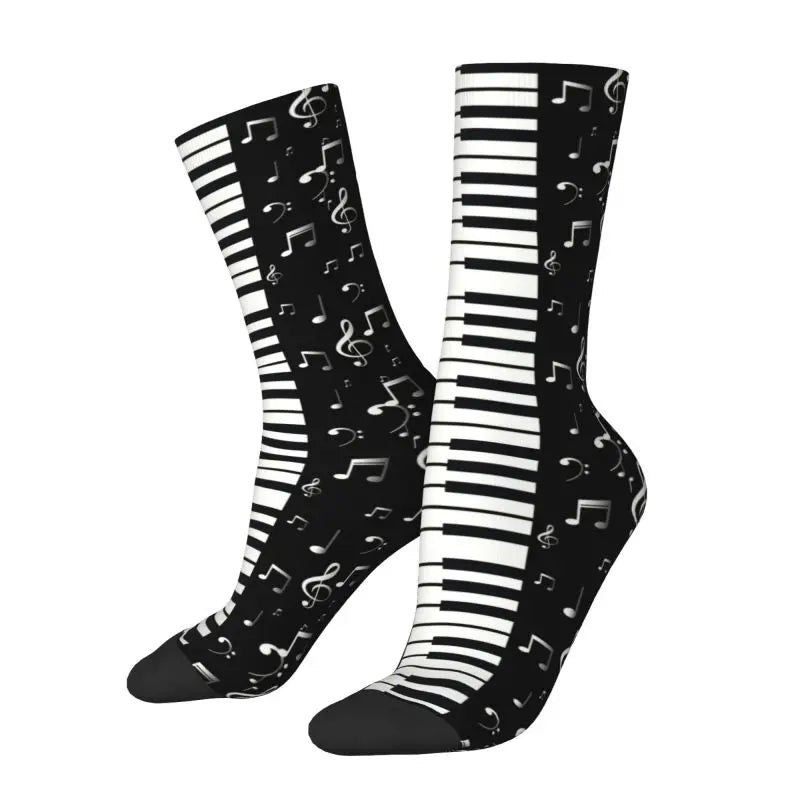 Piano Print Music Style Socks