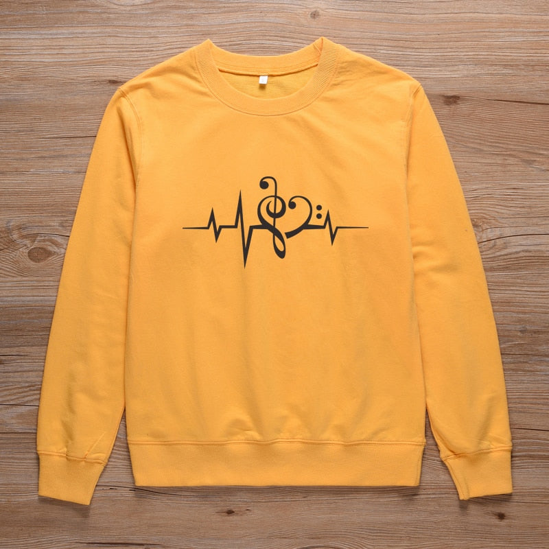 Music Notes Heart Beat Sweatshirt - { shop_name }} - Review