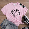 Music Notes Heart Love Graphic T-shirt - Pink / XS - { shop_name }} - Review