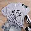 Music Notes Heart Love Graphic T-shirt - Gray / XS - { shop_name }} - Review