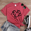 Music Notes Heart Love Graphic T-shirt - HeatherRed / XS - { shop_name }} - Review
