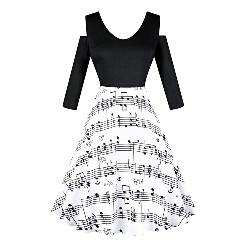 Music Note Vintage Dress