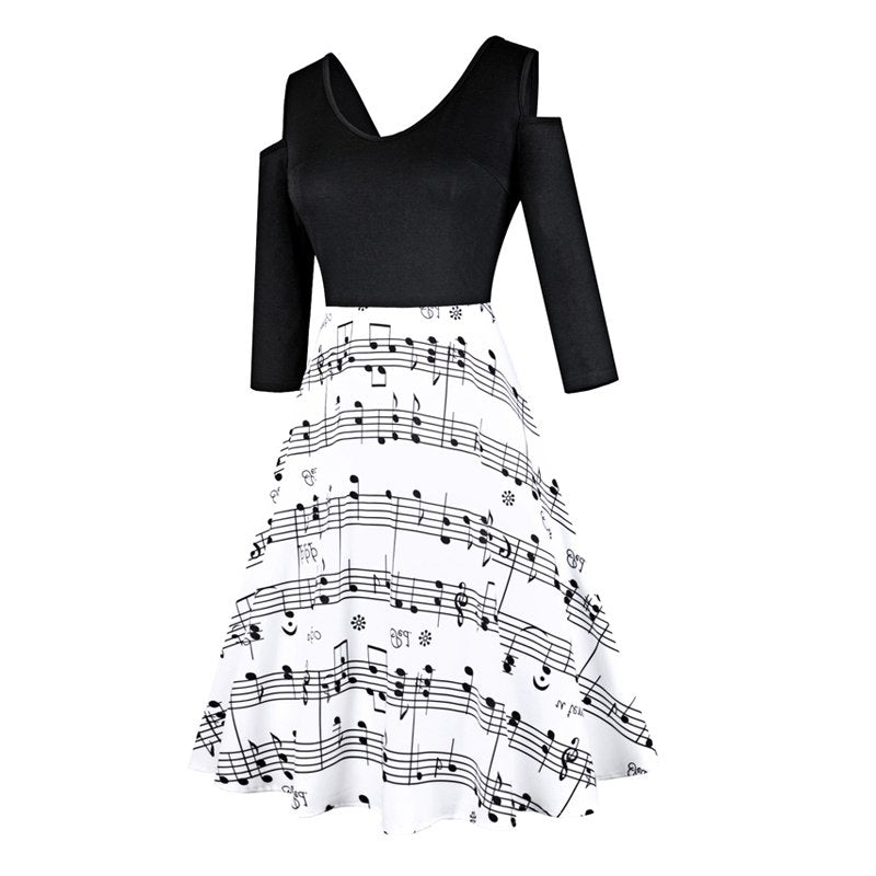 Music Note Vintage Dress