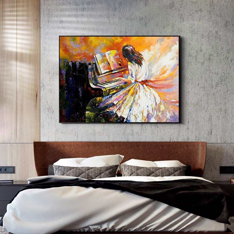 Girl Play The Piano Wall Art