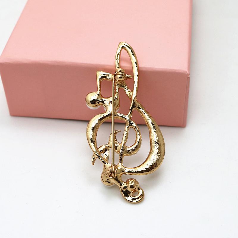 Free - Pearl Musical Note Brooch Pin