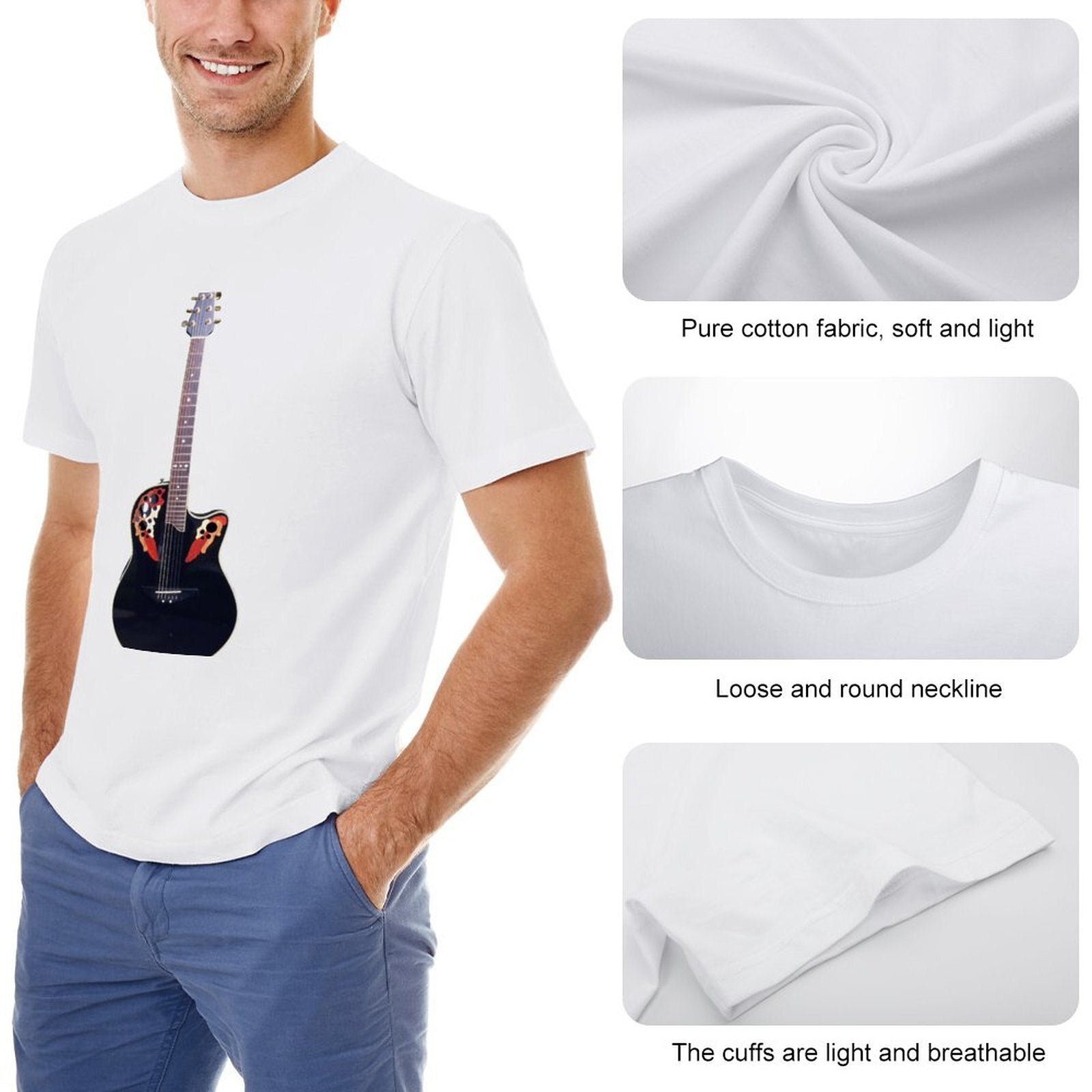 Comfortable Guitar Cotton T-Shirt