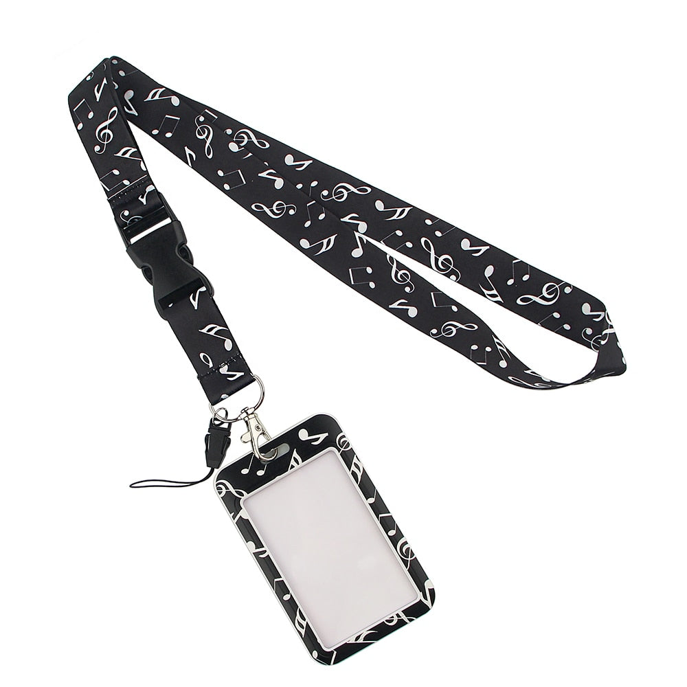 Music Piano Lanyard Vertical Card Holder