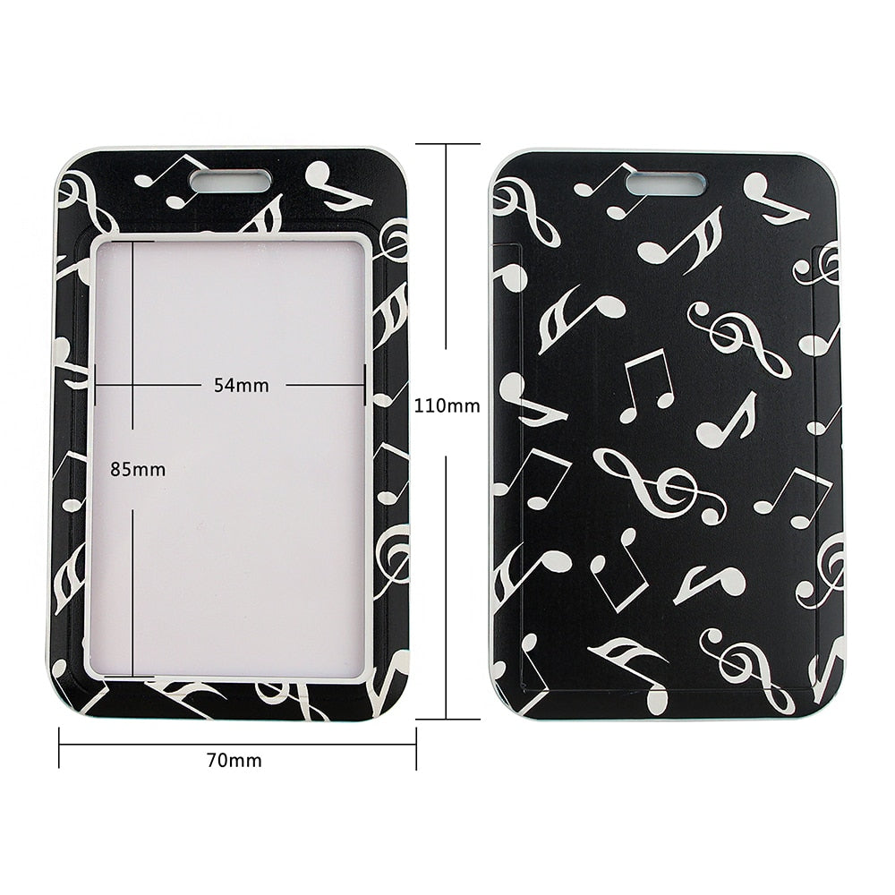 Music Piano Lanyard Vertical Card Holder