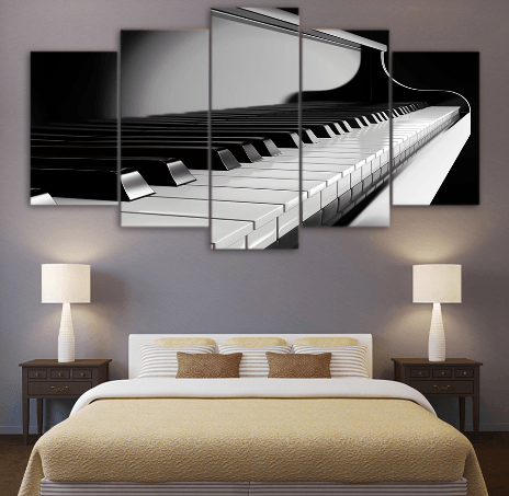 5 Pieces Monochrome Piano Canvas Art - { shop_name }} - Review