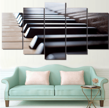 5 Pieces Minimalist Piano Canvas Art