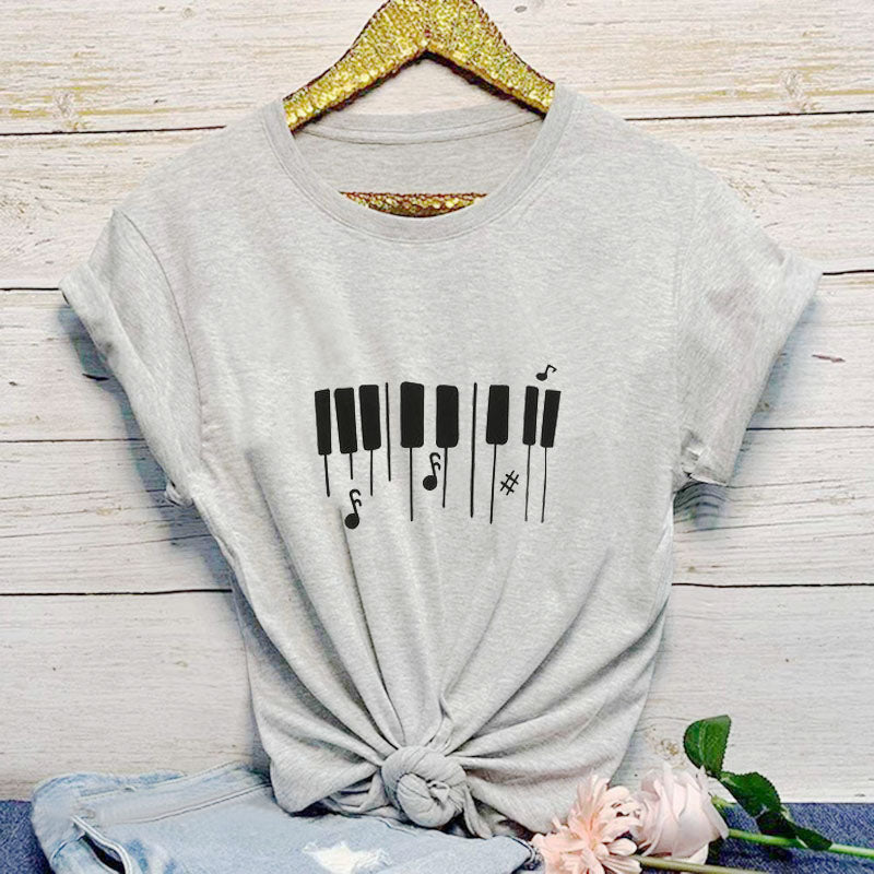 Piano Key Music Graphic T-shirt