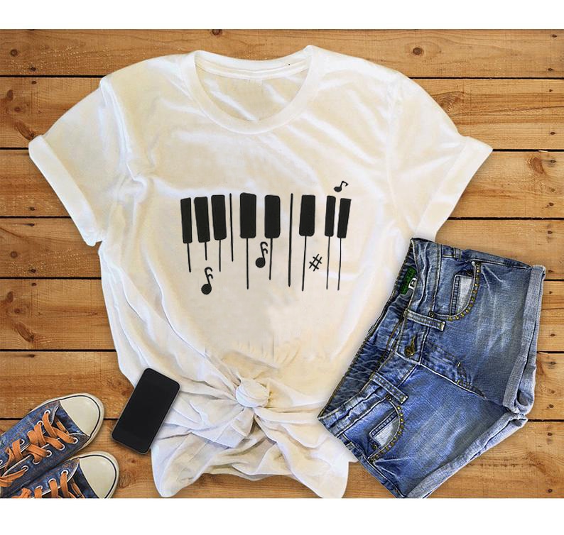 Piano Key Music Graphic T-shirt