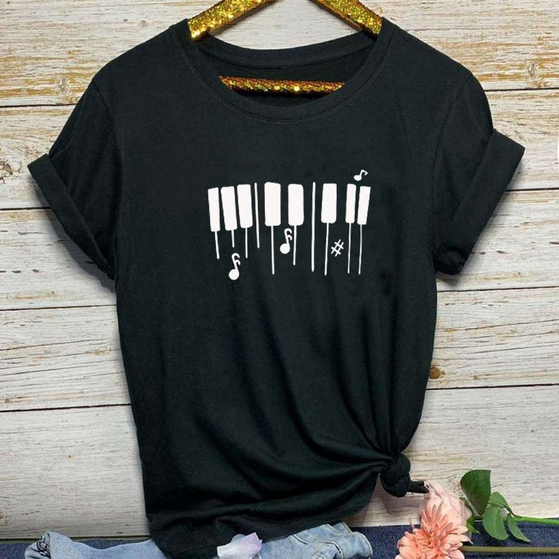 Piano Key Music Graphic T-shirt