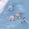 Zircon Music Notes Stud Earrings