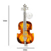 Violin Rhinestone Pearl Brooch