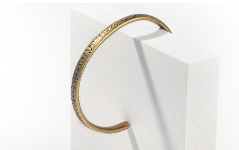 Retro Bronze Music Notes Bangle