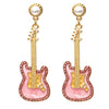 Pink/Blue Guitar Dangle Earrings