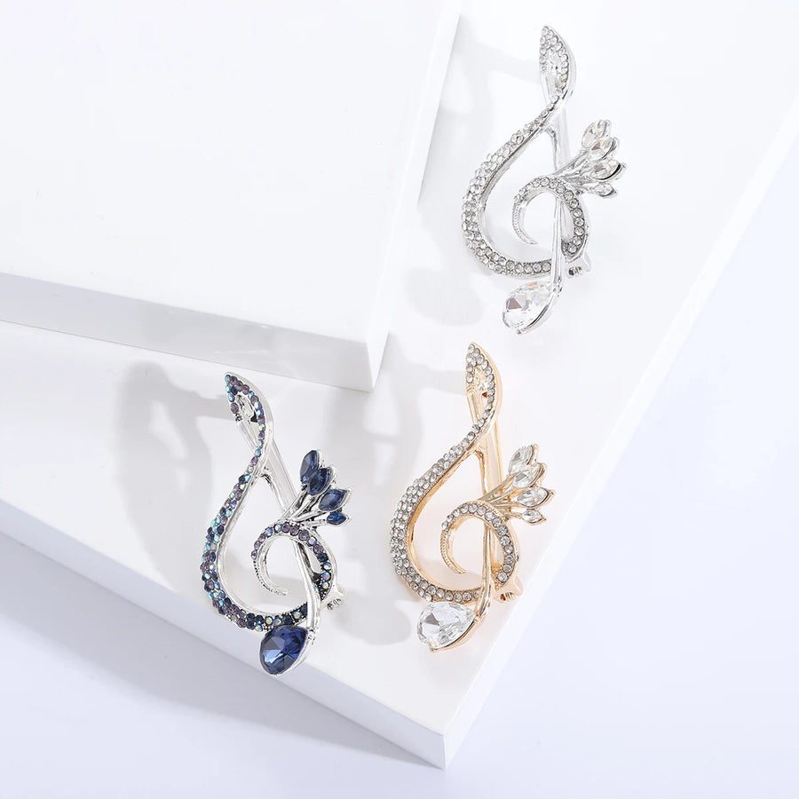 Sparkling Music Treble Clef Brooch