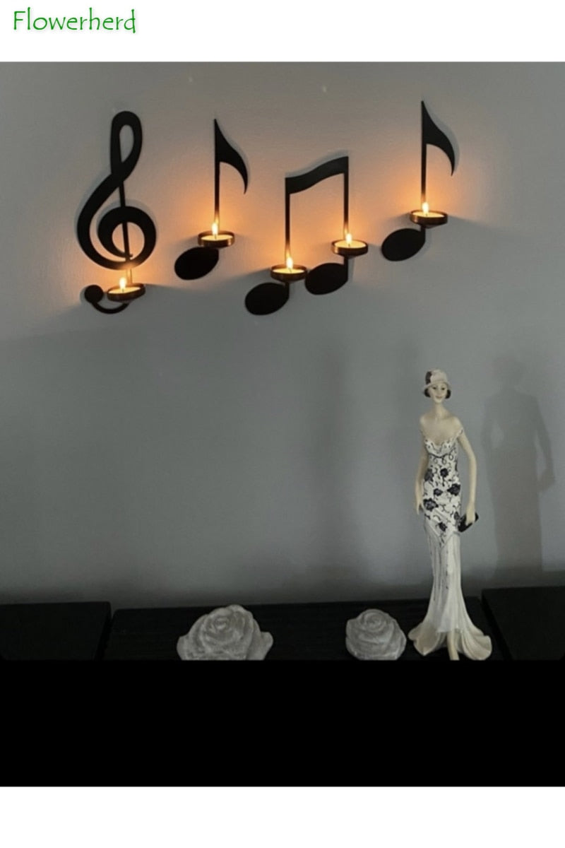 Music Notes Wall Candle Holder
