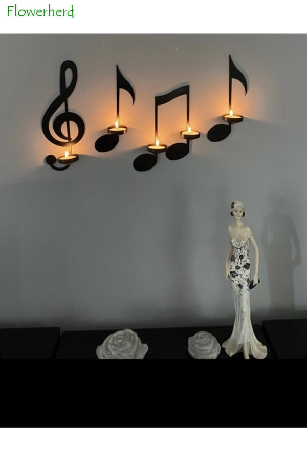 Music Notes Wall Candle Holder Artistic Pod