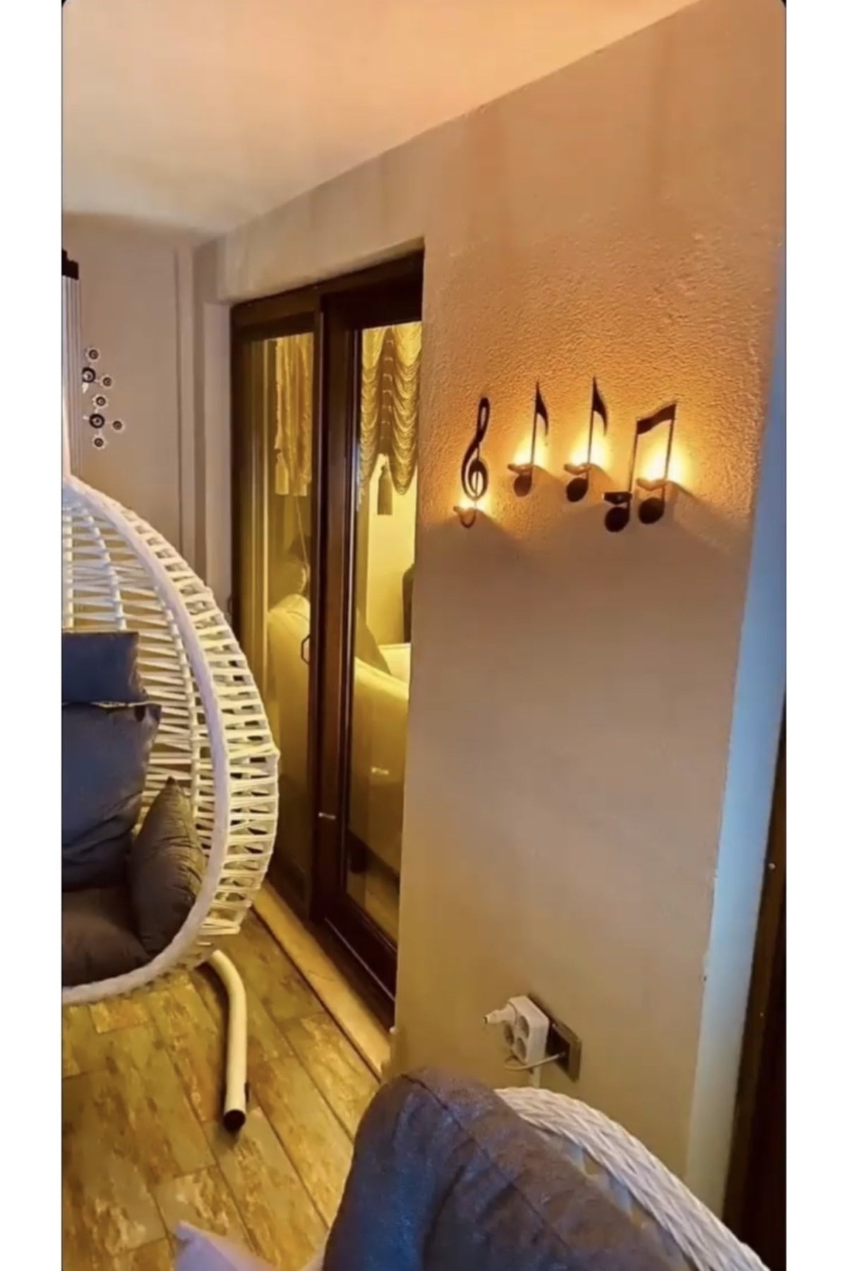 Music Notes Wall Candle Holder