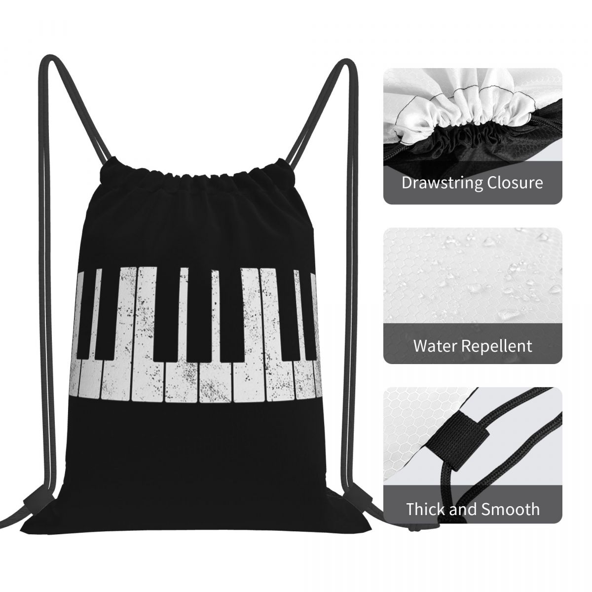 Piano Portable Drawstring Bag