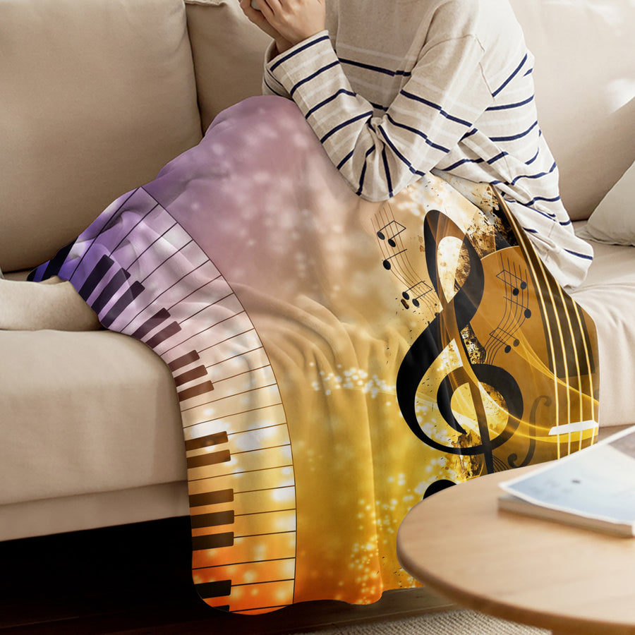 Piano/Cello Music Notes Blanket