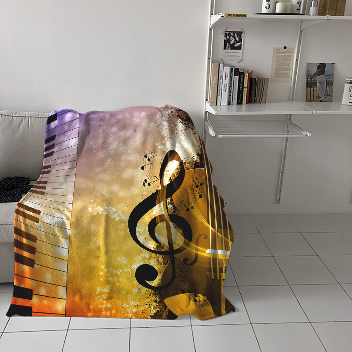 Piano/Cello Music Notes Blanket