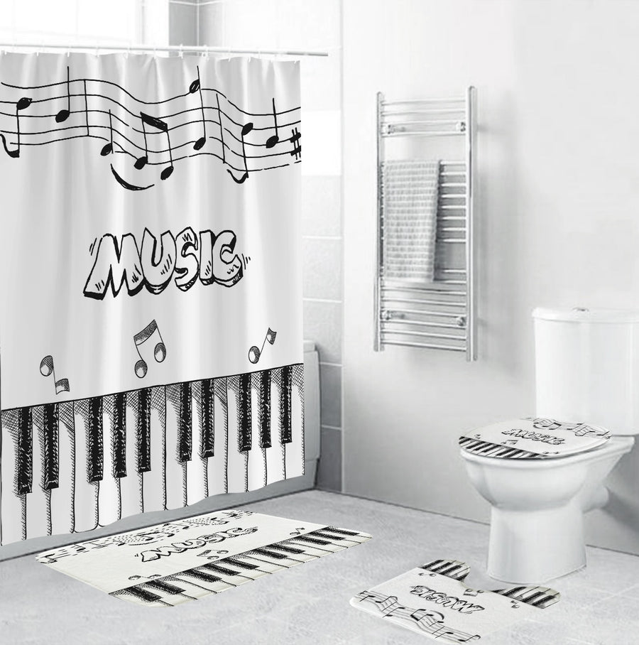 Piano Keys Rug/Lid Cover/Bath Curtain