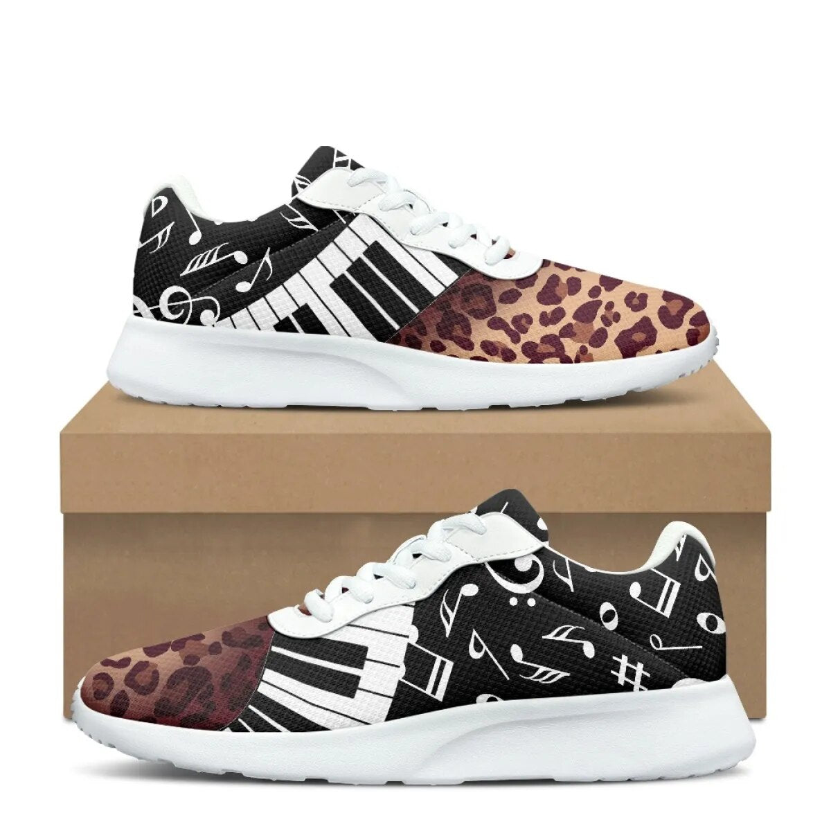 Piano Keys Leopard Sneakers