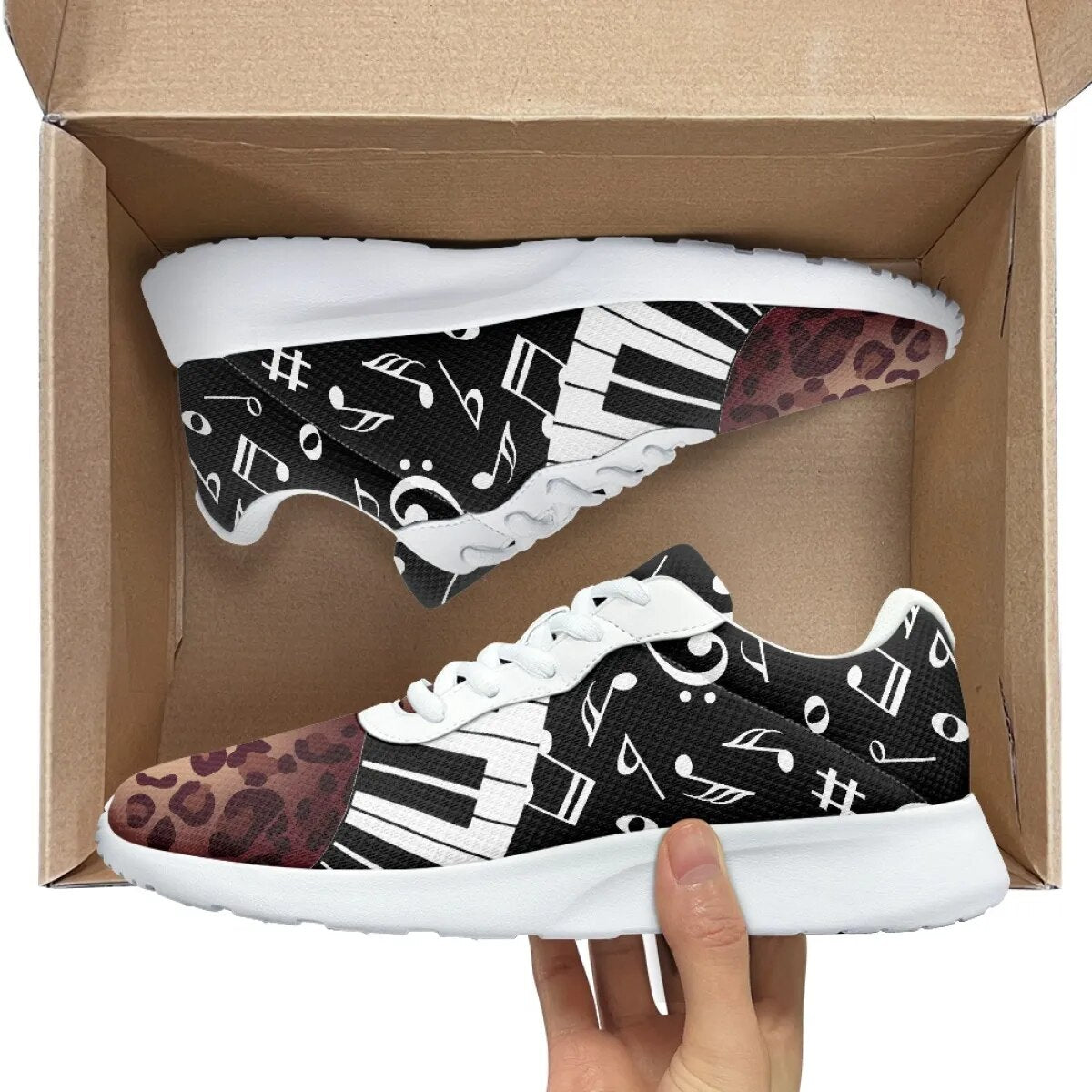 Piano Keys Leopard Sneakers