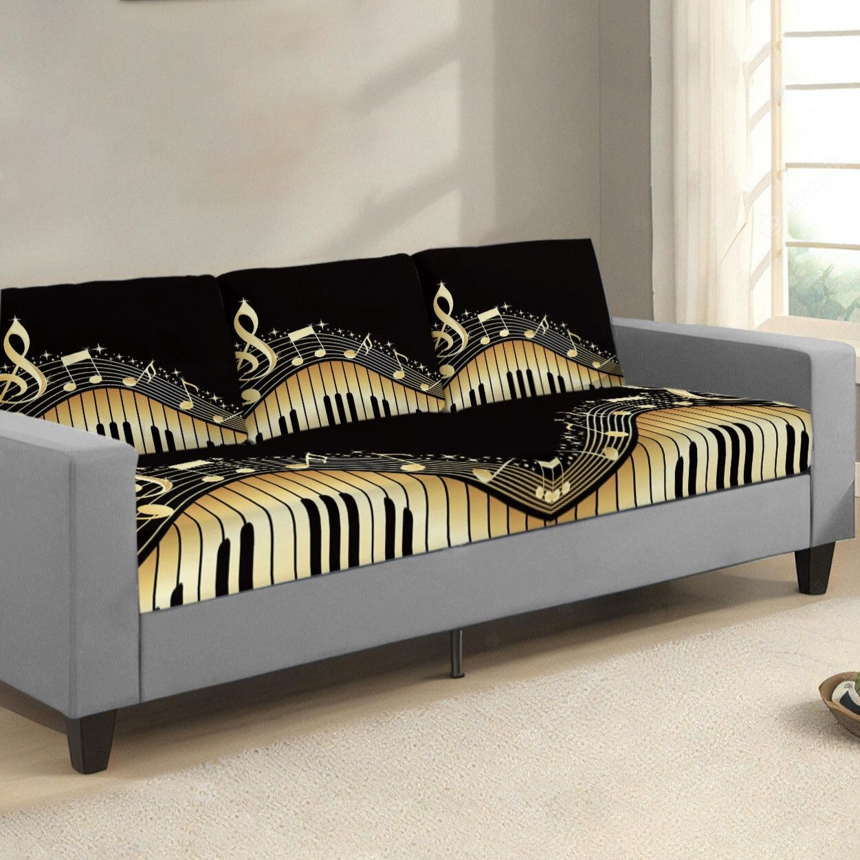 Piano Key Sofa Cushion Cover