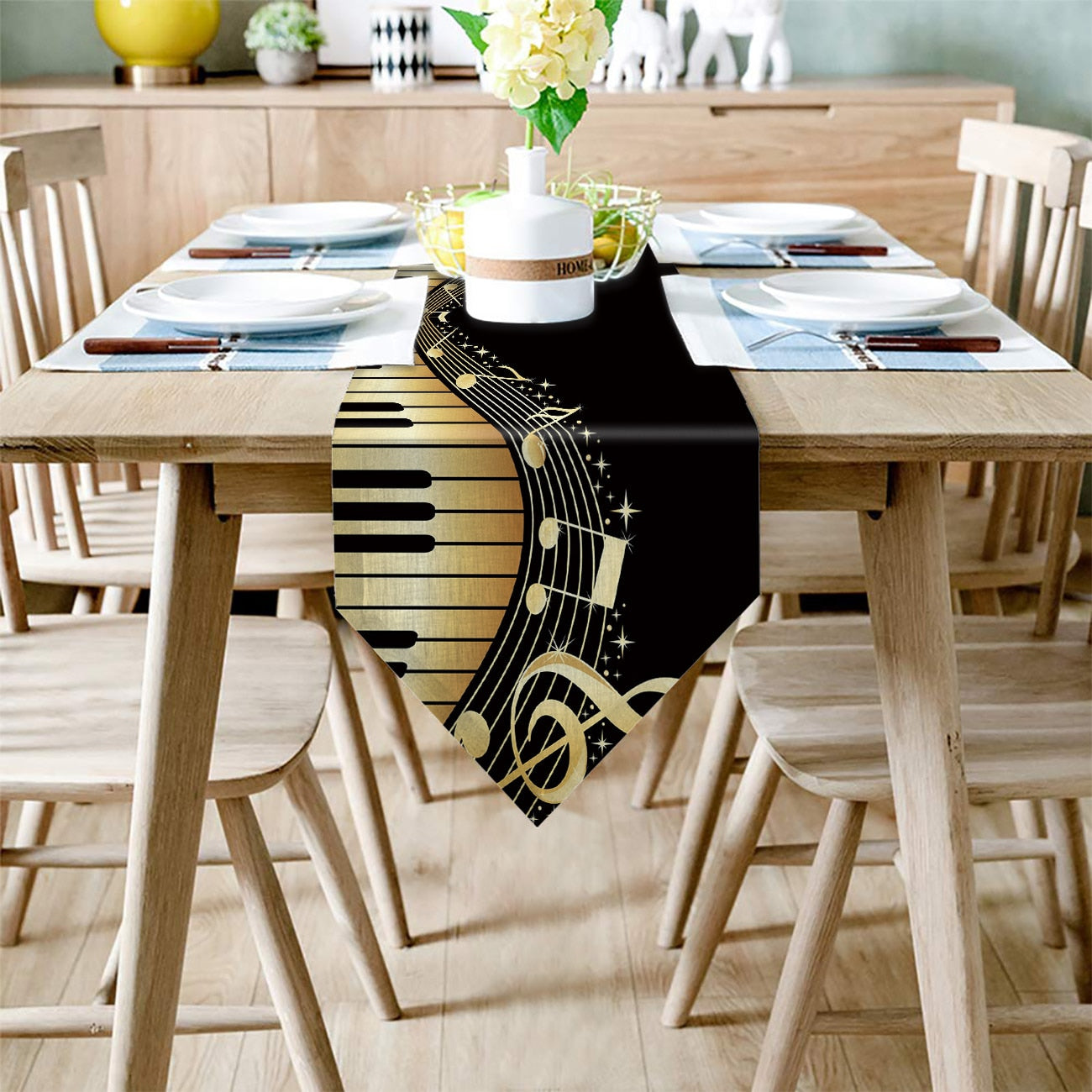 Piano Keys Note Music Table Runner