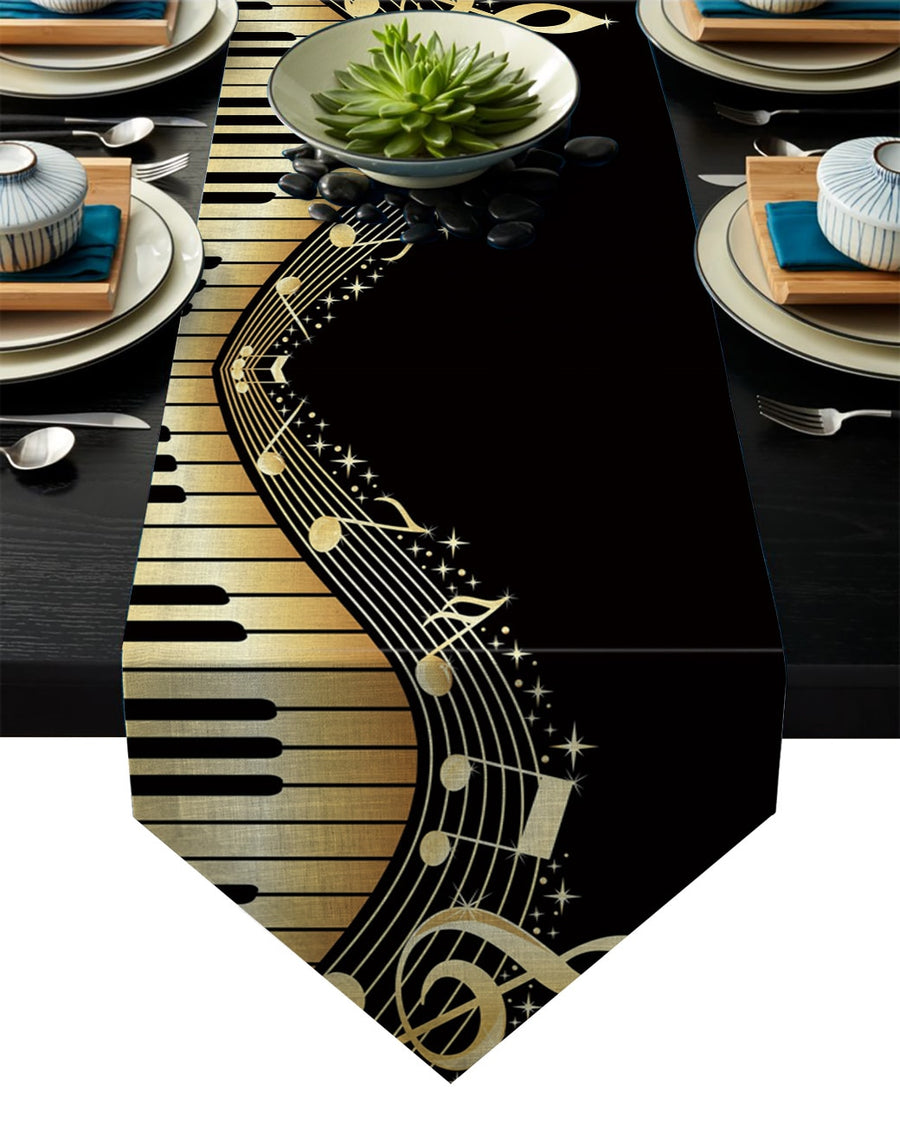 Piano Keys Note Music Table Runner