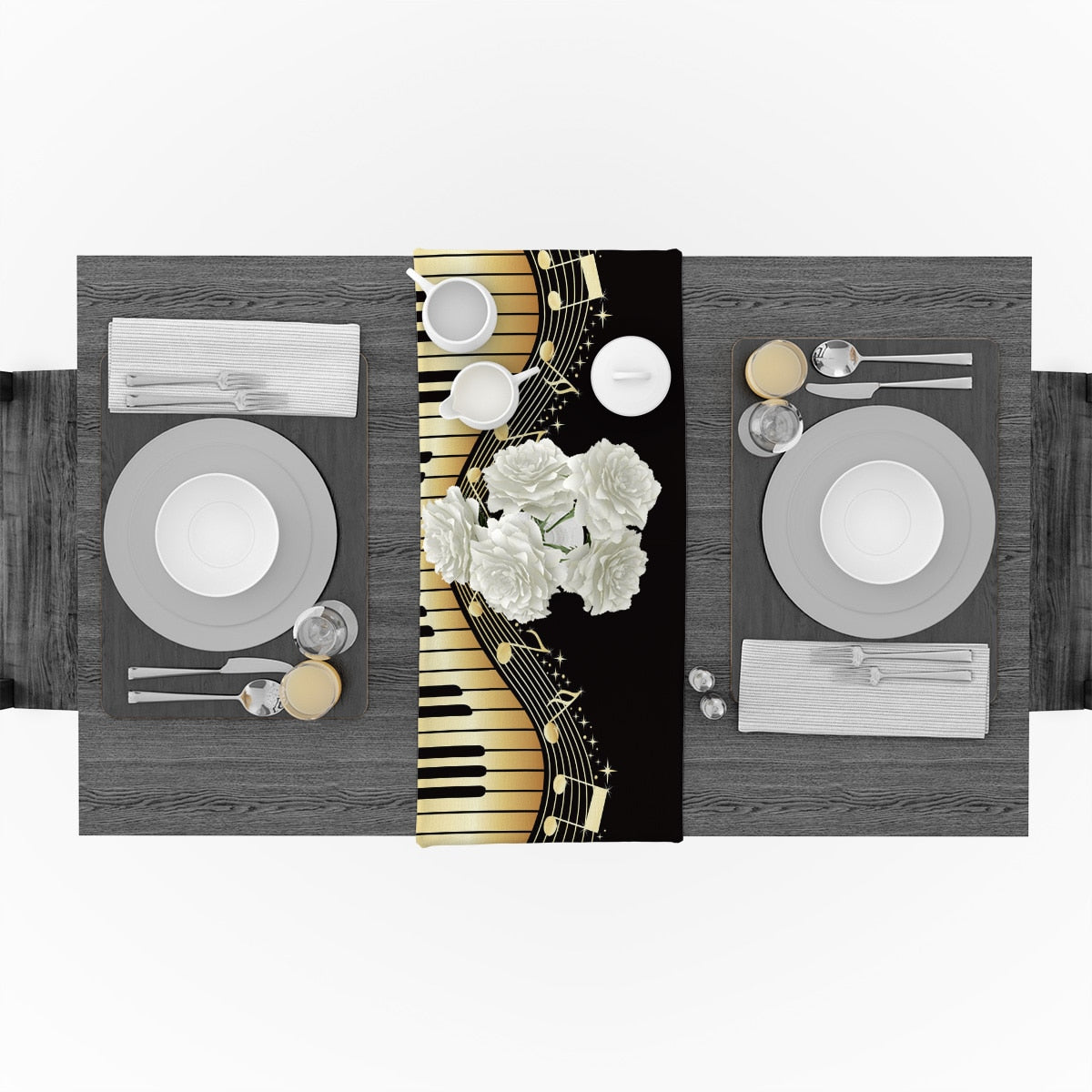 Piano Keys Note Music Table Runner