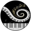 Piano Keys Swirl Print Round Rug