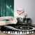 Piano Keys Swirl Print Round Rug