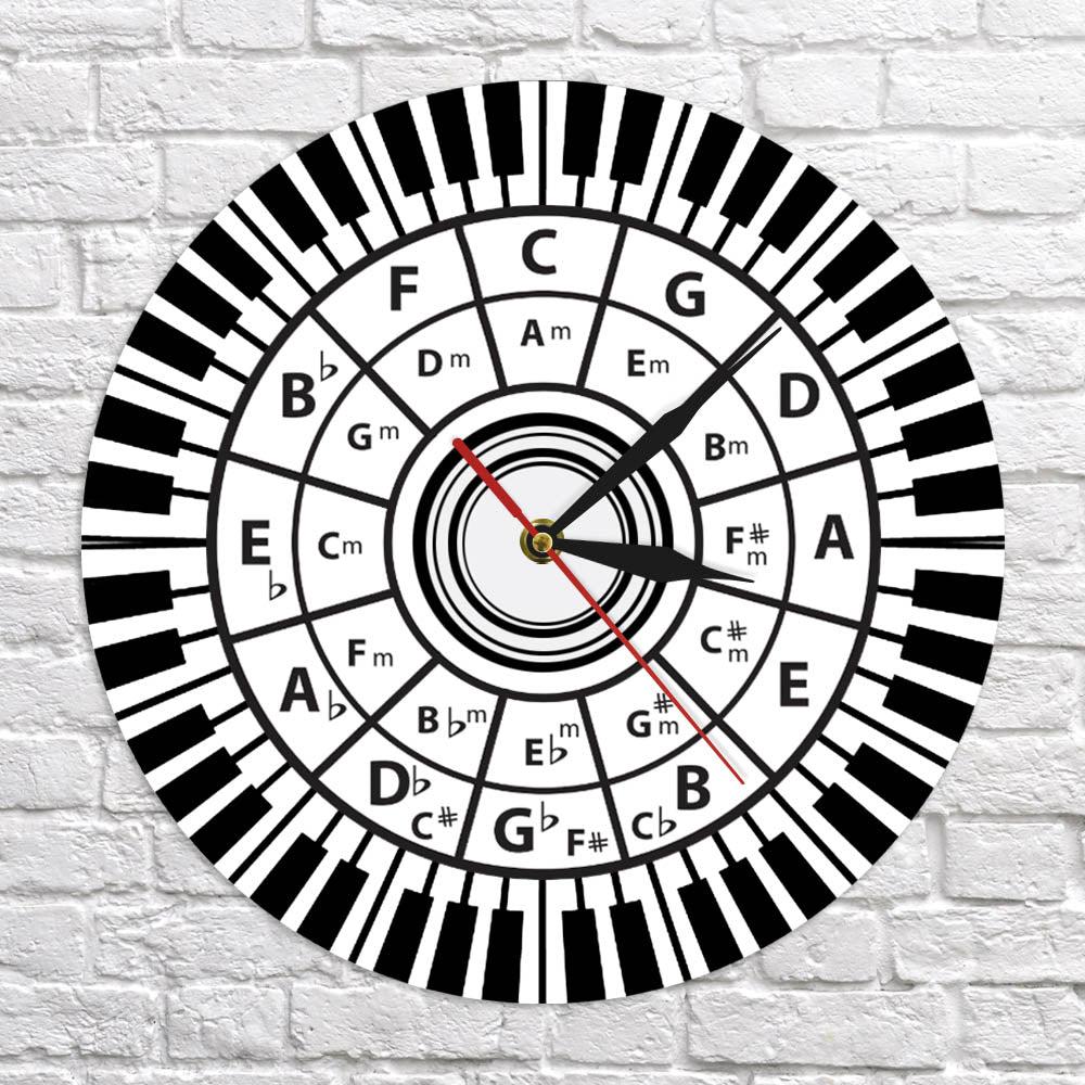 Piano Keys Wall Clock