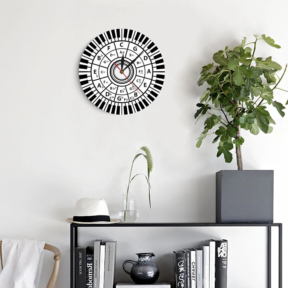 Piano Keys Wall Clock
