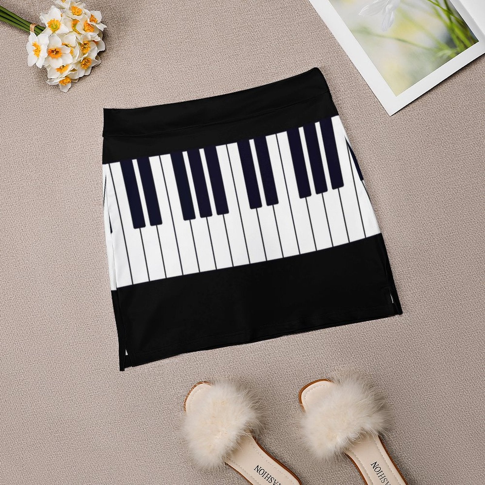 Piano Key Women A-line Skirt