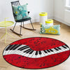 Red Music Piano Keys Rug