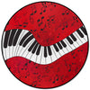 Red Music Piano Keys Rug