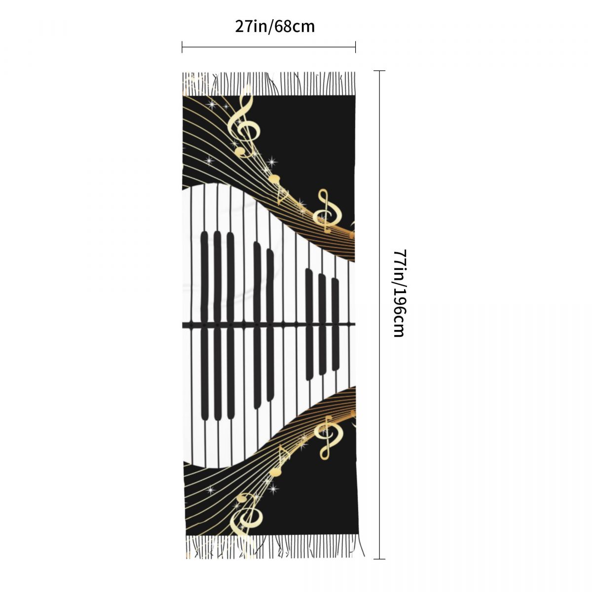 Piano Music Note Long Scarf
